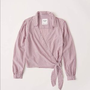 Abercrombie & Fitch Long Sleeve Wrap Blouse, M